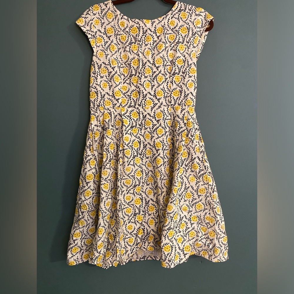 Mata Traders yellow block print dress size M